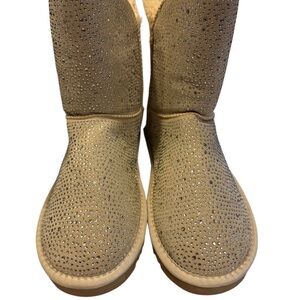 INC International Concepts Adrie Bling Booties- Cream, US 10